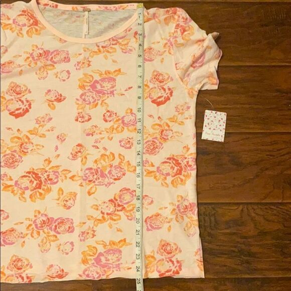 Free People Tourist Floral Design Pink Shirt Contemporary Feminine Casual - Picture 11 of 11